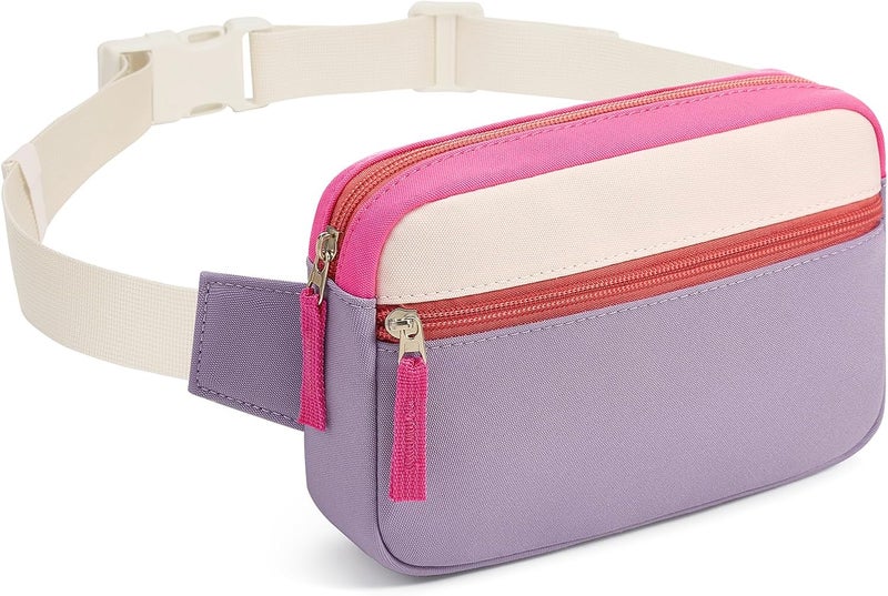 cotmcor Store Valentines Day Gifts for Kids: Fanny Pack Birthday Gift for 5 6 7 8 9 10 11 12 Year Old Teen Girls, Preppy Cute Trendy Stuff Colorblock Crossbody Bag Adjustable Belt Bags for Travel Outdoor - Image 1